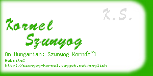 kornel szunyog business card